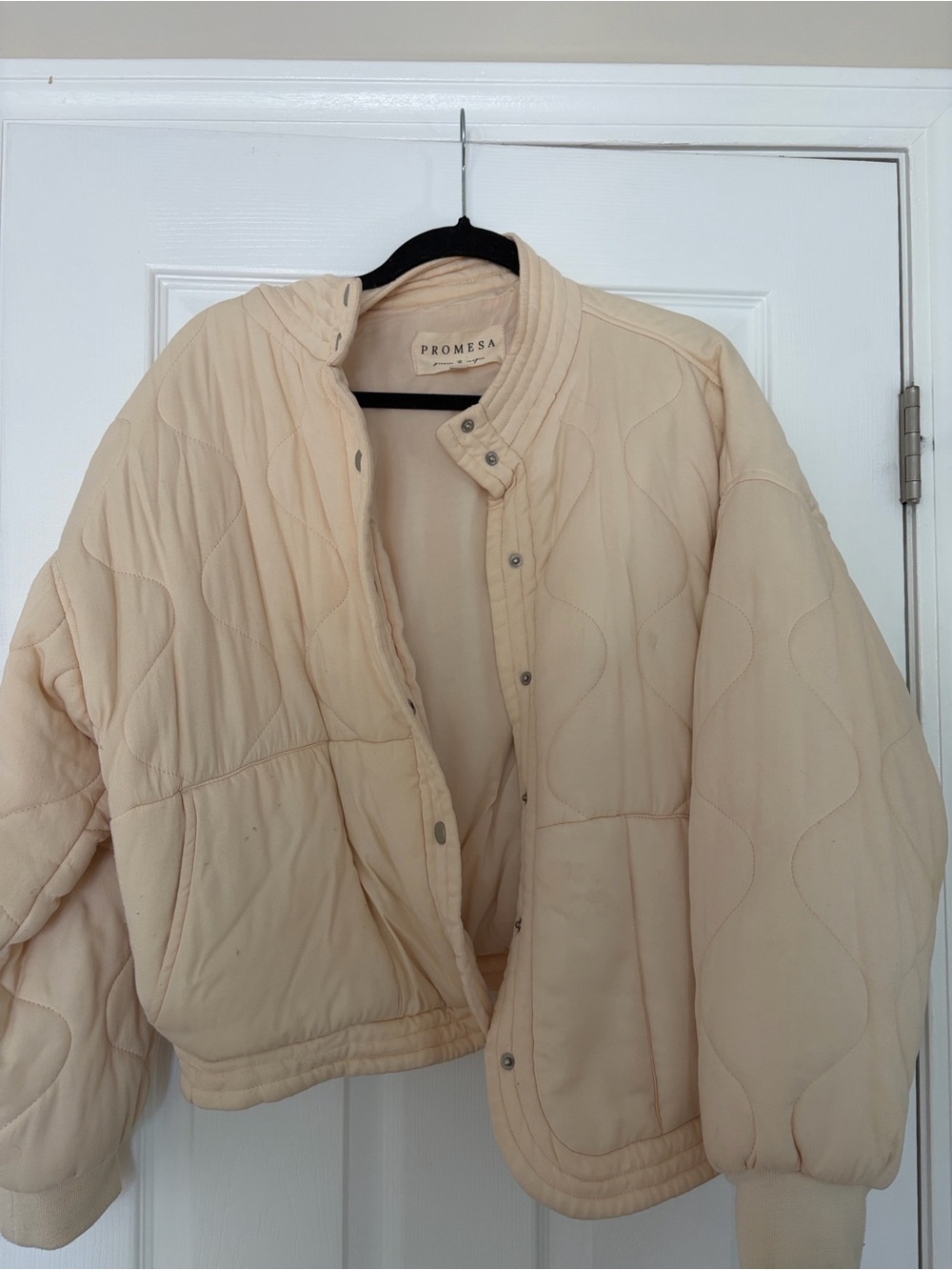 Promesa Cream Quilted Lightweight Puffer Jacket